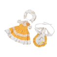 thumbnail image 1 of Conjunto de 2 vestidos a escala 1:6 para vestir muñecas hechas a mano, accesorios elegantes y adorables para coleccionar. amarillo, 1 of 9