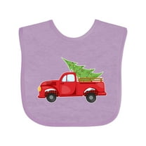 Inktastic Christmas Vintage Truck with Christmas Tree Boys or Girls Baby Bib