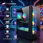 STGAubron Gaming Desktop PC, GeForce RTX 3050 6G, Core i7 up to 3.9GHz,512G SSD, 16G RAM,WiFi 6, BT 5.0, RGB Fan x6, Windows 11H