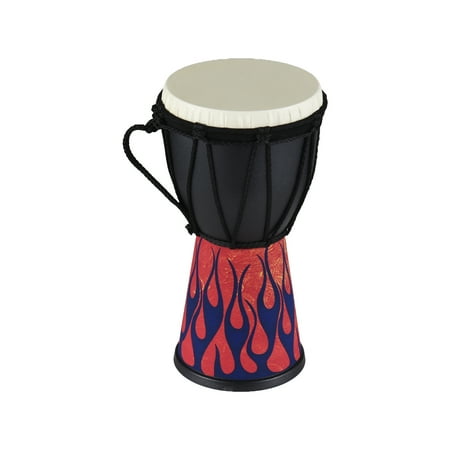 Suodoka 4.3 Inch / 11 cm African Djembe Drum Portable Bongo Hand Drum for Beginners, Maple Wood and PVC, Blue Flame