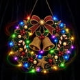 thumbnail image 3 of DIY Christmas Wreath Kit with LED Lights, Light-Up Pearl Painting Kit, Diamond Art Wreath for Adults, Beaded Christmas Wreath Ornament for Door & Wall, 7.9" × 7.9", Akmoler, 3 of 6