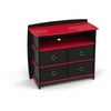 Legare Kids Furniture Red Race Car Collection 4-Drawer Dresser, Red and Black