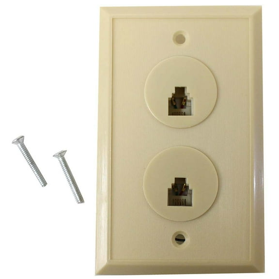 Dual Modular Telephone Wall Jack Assembly: (Pack of 2) - PA-00664-Z02-86