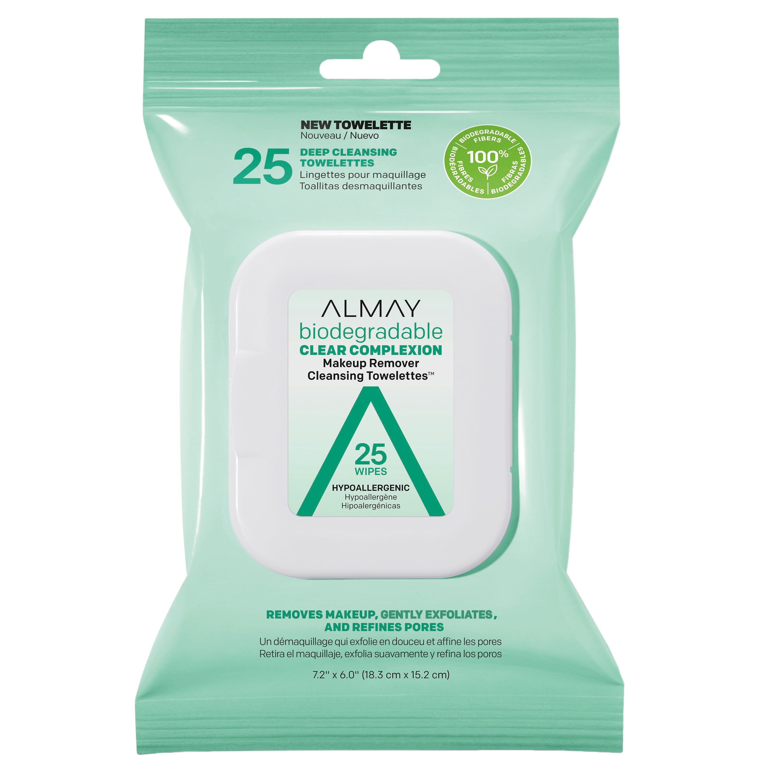 Almay Makeup Remover Wipes, Clear Complexion Biodegradable Cleansing