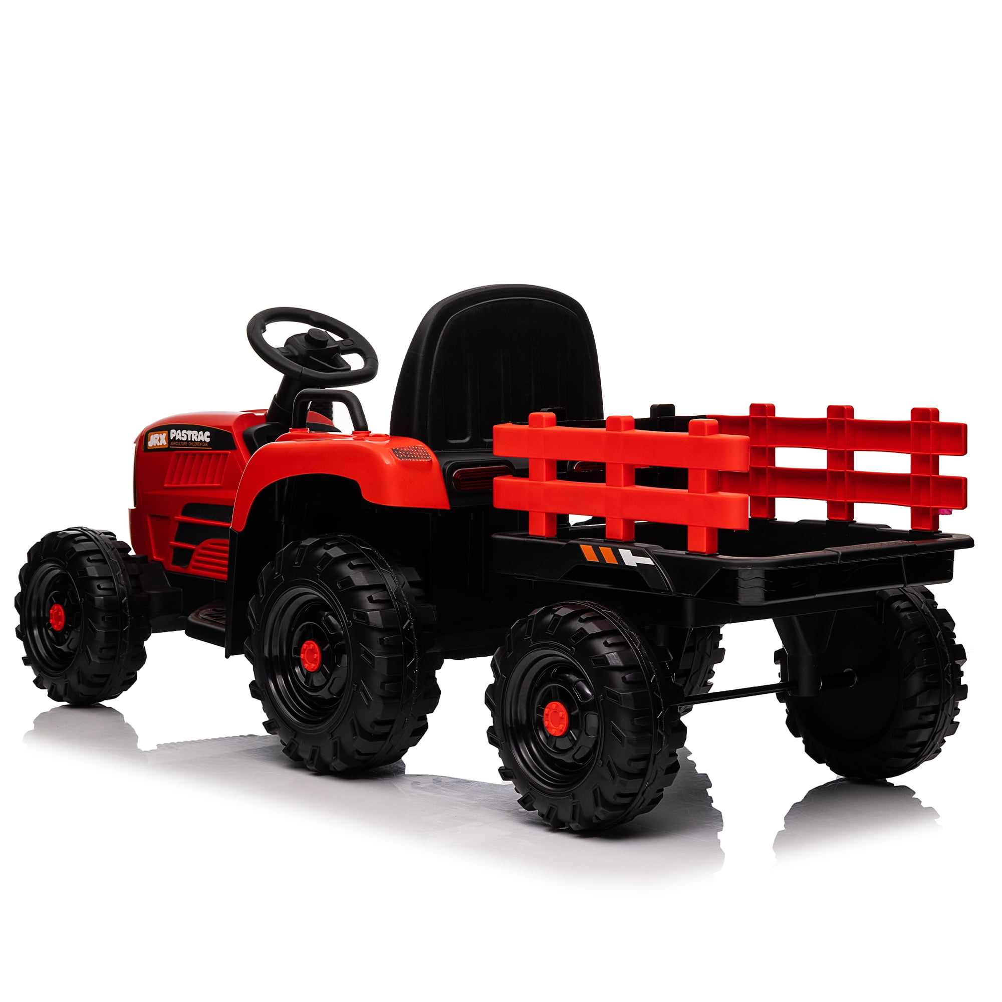 CIPACHO 12V Ride On Tractor with Trailer, Electric Kids Car with 2.4RC, 3 Speed Adjustable, USB, MP3, Power Display, 2 Point Safety Belt, Red CIPACHO 12V Ride On Tractor with Trailer, Electric Kids Car with 2.4RC, 3 Speed Adjustable, USB, MP3, Power Display, 2 Point Safety Belt, Red