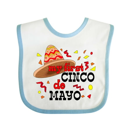 

Inktastic My First Cinco De Mayo with Sombrero Gift Baby Boy or Baby Girl Bib