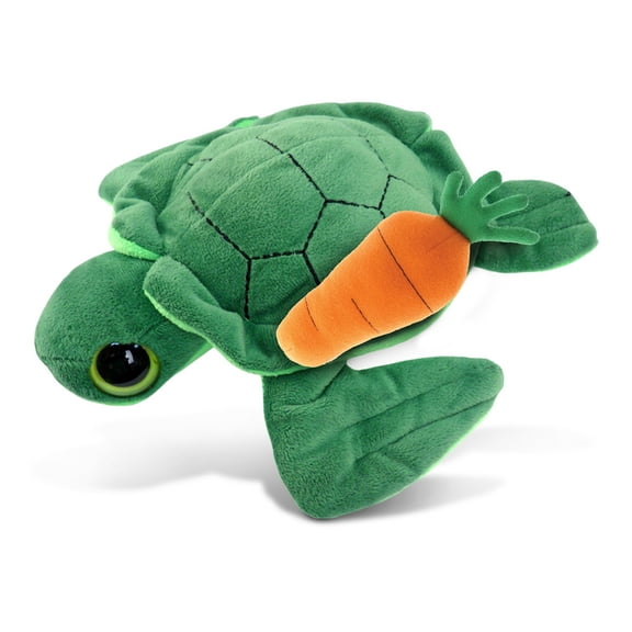 DolliBu Happy Easter Big-Eyed Sea Turtle Soft Plush with Carrot - Cute Stuffed Animals with Carrot Plush Toy, Perfect Easter Gift, Spring Easter Plush Animal - 6 Inches