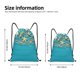 thumbnail image 2 of Fotbe Seashells And Fishing Net On Blue Wooden Table Bolsa Mochila con Cordón Estampada, Bolsa de Gimnasio Deportiva, Bolsa Cinch, Bolsa con Cordón para Hombres y Mujeres-Small, 2 of 6