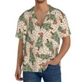 thumbnail image 7 of Lsque Cowboy Christmas Trees print Men's Cuban Collar Short Sleeve Shirt Summer Beachwear Casual Button Down Fashionable Vacation Leisure Shirt-Large, 7 of 7