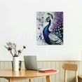 thumbnail image 3 of ONETECH Bird Wall Art  Retro Peacock Animal Farmhouse Abstract Feather Purple White Gift Decor College Playroom Bathroom Wall Art Rectangle, 3 of 5