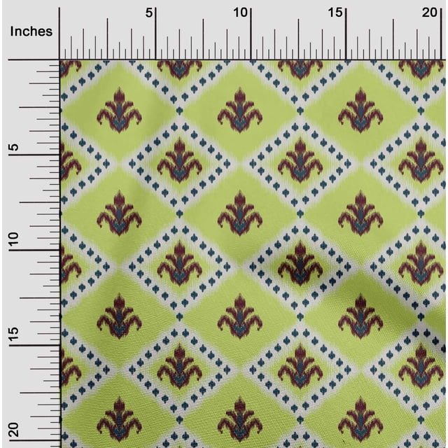 oneOone Polyester Lycra Fabric Argyle Ikat Printed Craft Fabric BTY 56 Inch Wide