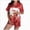 W94-Red, variant on Women Christmas Button Pajama Set For Women Shorts Short Sleeve Knit Sleepwear 2 Pice Sets Tracksuit Pajamas