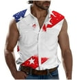 thumbnail image 3 of BiZtdJrK Mens 4th of July Shirts Casual Lapel Patriotic Tank Top Independence Day Button Down Sleeveless Tops Vacation Vest with Pockets White S mens gifts, 3 of 6