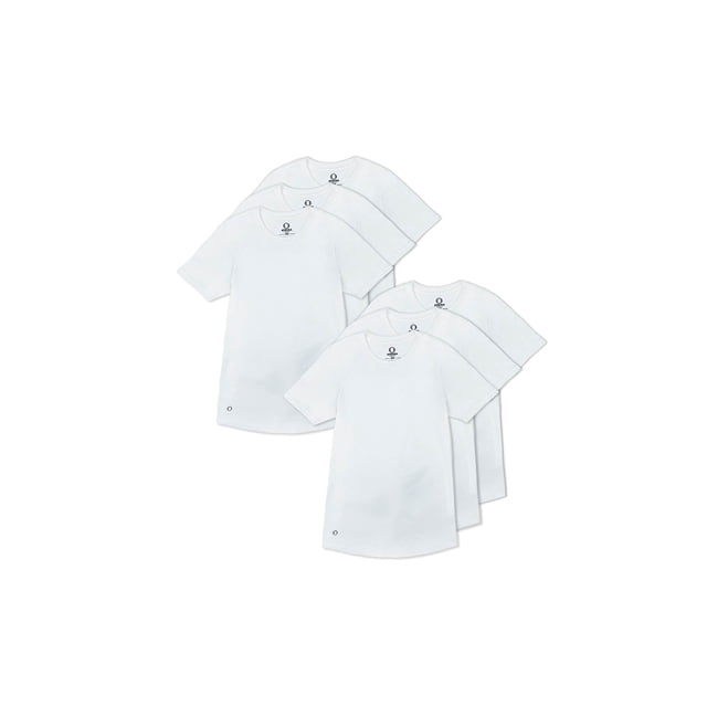 OTECKA T-Shirt à Col Rond en Coton Supima pour Homme Coupe Ajustée avec Évacuation de l'Humidité -6 Paquets