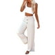 thumbnail image 2 of Pantalones De Pierna Ancha Con Ribete De Botones,Pantalones De Pierna Ancha Para Mujer Pantalones De Pierna Ancha Largos Sueltos Pantalones Casuales De Cintura Elástica Con Ribete De Botones Creados Magistralmente, 2 of 6