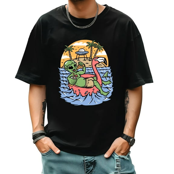 Graphic Tees for Men Summer New Print Casual Tee Fashion Trend Sports Shirt Select