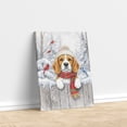 thumbnail image 3 of Playful Beagle Welcomes Winter Snowy Day with Cardinal Bird Vertical Matte Canvas Poster Beagles Dog Lover Gifts Idea Wall Art Home Decor - 2017, 3 of 5