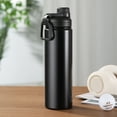 thumbnail image 2 of Mainstays 2PK 24 oz S/S Chug Bottle Black and White, 2 of 7