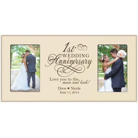 1st Wedding Anniversary Picture Frame Gift for Couples - Love you