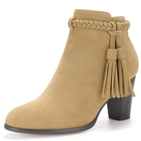 Women's Braided Tassel Block Heel Bootie Women's Braided Tassel Block Heel Bootie