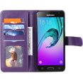 thumbnail image 6 of Compatible with Samsung Galaxy J3 2016/J 3 V/J36V/Sky/Amp Prime Wallet Case and Tempered Glass Screen Protector Flip Cover Card Holder Cell Phone Cases for Glaxay Sol J3V JV3 J36 6 J320V J320A Purple, 6 of 7