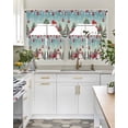 thumbnail image 4 of Teal Christmas Swag Kitchen Curtains Sets for Windows 24 Inch Length, Xmas Snowman Truck Tree Balls Short Window Curtain Panels Swags Valances and Tiers 3 Piece Set for Cafe/Dining Room, 4 of 5