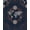 Navy Blue Gray Orange, Pattern 1, variant on ODIKA Round Circle Map Ring Motif Planetary Galaxy Circles for Dorm Room, Small Living Apartment, Stain Resistant Low Profile