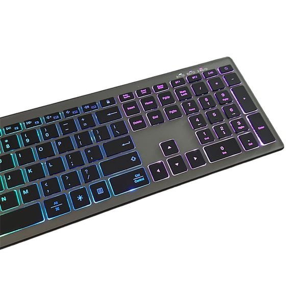 Wireless Keyboard Wireless 110 Keys Wireless Keyboard RGB Backlit BT Connection with Numpad Rechargeable Design