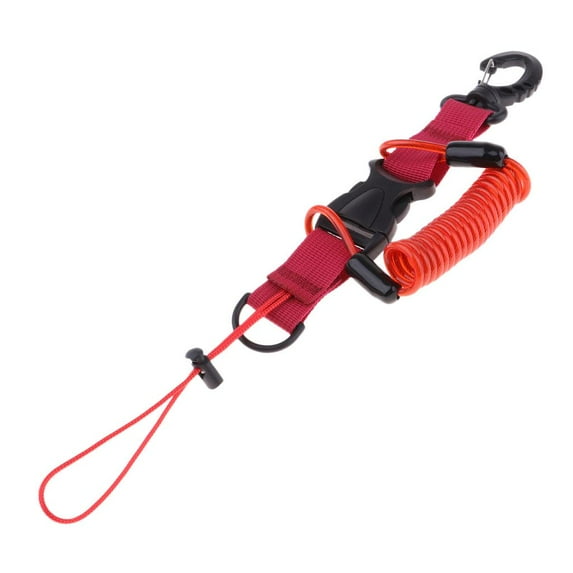 Scuba Diving Lanyard Spring ed Lanyard With Quick Release Buckle For Cameras And Dive Lights Holding Lost Line Rope Red