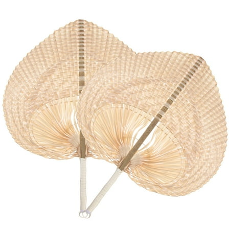 

Handmade Summer Cooling with Knotted Hand Fans Natural Bamboo Weaving Raffia