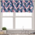 thumbnail image 3 of Ambesonne Tropical Valance & Curtain, Exotic Banana Leaves Art, 55"x24", Pale Pink and Indigo, 3 of 7