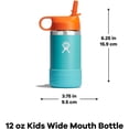 thumbnail image 6 of Hydro Flask Wide Mouth 12Oz Water Bottle with Straw Cap and Boot, Seaspray, 6 of 6
