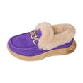 thumbnail image 6 of Pandaie Women's Slip on Loafers Fleece Lined Fuzzy Warm Winter Snow Boots Arch Support Indoor Outdoor Casual Walking Shoes Purple 6.5, 6 of 8