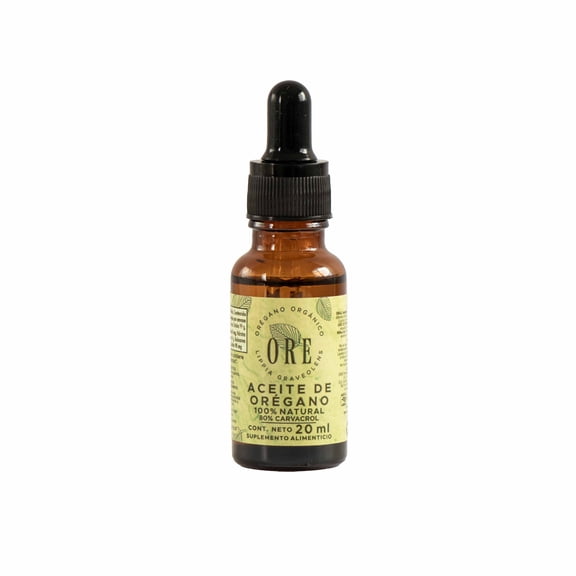 Aceite de Orégano Orgánico ORE 100% Natural Gotero de 20ml 80% Carvacrol