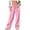 Pink, variant on Fashion Sweatpants For Women Elastic Casual Solid Color Wide-Leg High-Waisted Lace-Up Gray Sports Sweatpants (S)Summer Spring And Fall Wear