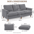 thumbnail image 2 of Doyolan 89.8" 3-Seater Sofa Couch for Living Room, Large Upholstered Sofa with Soft Cushions and Wide Seats, Modern Comfy Couch, Gray, 2 of 6