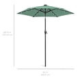 thumbnail image 2 of 7.5ft Outdoor Solar Market Table Patio Umbrella with Easy Tilt Adjustment and 6 Ribs and Sturdy Frame for Deck, Pool w/Tilt, Crank, LED Lights - Seaglass, 2 of 5