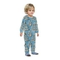 thumbnail image 3 of Odeerbi Christmas Onesie Pajamas for Family Holiday Sleep Jumpsuit Long Sleeve Family Christmas Pajamas Matching Sets Infant Fashion Printed Hooded Jumpsuit Sleepwear PJs Set Blue, 3 of 5