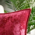 thumbnail image 5 of Phantoscope Shiny Crushed Velvet with Trim Series Decorative Throw Pillow, 12" x 20", Hot Pink, 2 Pack, 5 of 6