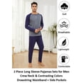 thumbnail image 3 of Mens Long Sleeve Pajama Set Men's Cotton Pajamas 2 Pieces Mens Warm Pajamas Set Long Sleeve and Pants Loungewear Set for Men, L-XXL, 3 of 10