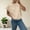 #037-Beige, variant on Haivin Womens Short Sleeve Summer Sweaters Tops 3D Flower Knit Pullover Sweater Top Trendy Casual Outfits