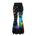 thumbnail image 4 of Xoenoiee Butterfly Print Flare Yoga Pants for Women Crossover High Waisted Bootleg Pants Bootcut Flare Yoga Leggings Tummy Control Workout Pants, S, 4 of 7