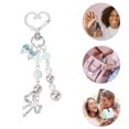 thumbnail image 4 of Unique Bargains 1 Pc Handbag Charm Keychain Beads Bag Accessories Silver Tone Beige Blue, 4 of 6