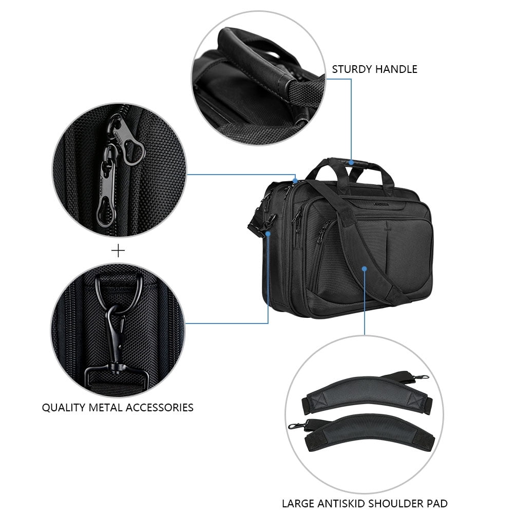 KROSER 17" Expandable Laptop Briefcase, Messenger Bag