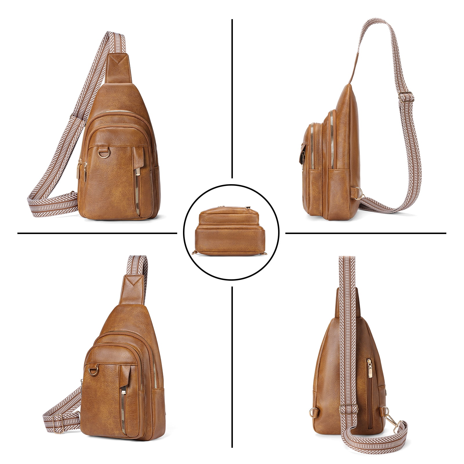 GAEKEAO Sling Bag for Women Crossbody Bags Fanny Pack Vegan Leather Chest Bag Travel Shoulder Belt Purse Backpack Gifts