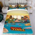 thumbnail image 4 of Buenos Tiempos Conjunto de sábanas temático, trío de piezas, cómodo y amigable con la piel, diseño único, regalo de decoración para el hogar para familiares, amigos y fans,140cm *210cm, 4 of 6