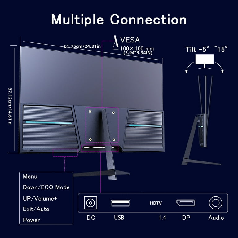 Grebear Gaming Monitor 27 Inch 165Hz 1ms PC Gaming Computer