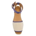 thumbnail image 3 of YDN Women Comfortable Open Toe Flats Sandals Strap Buckles Two Toned Wedge Low Heels Shoes Summer Daily Party Size 7 Purple, 3 of 4