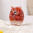 thumbnail image 2 of 2" Cute Mini Natural Owl Carving, Rainbow Shell Owl Statue Carved, Gemstone Birds Figurine Decor, Healing Animals Home Decor, Gifts For Friends, 2 of 3