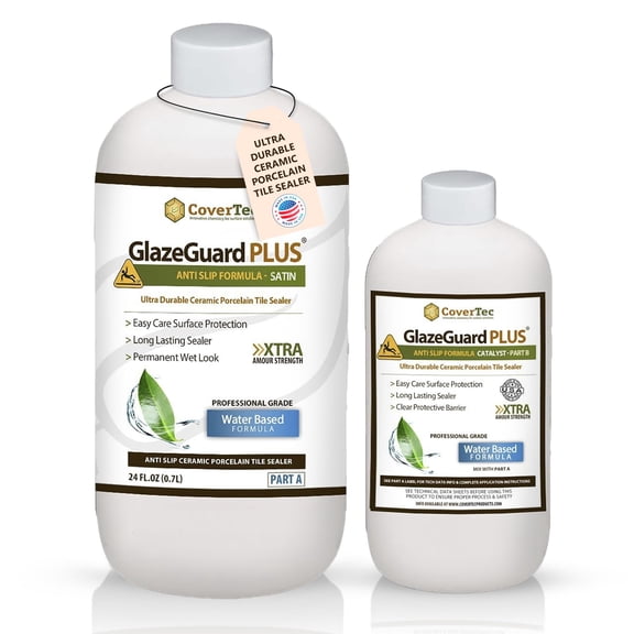 GlazeGuard Plus Satin Anti Slip Floor Coating And Treatment For Ceramic, Porcelain And More Satin Finish (1Qrt)